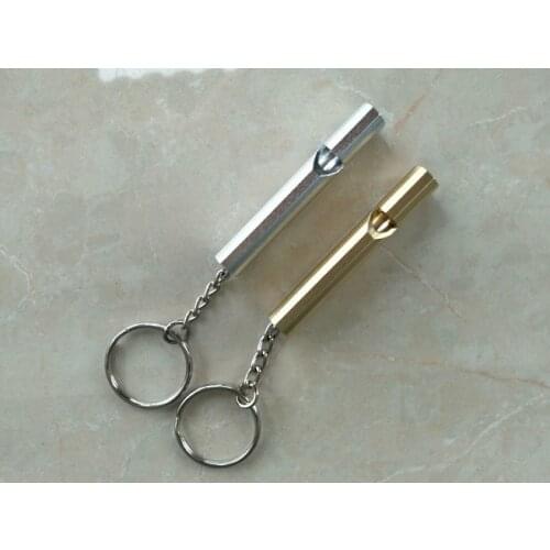 Double-frequency Gold/Sliver Emergency Survival Whistle Keychain Aerial Aluminum Alloy Camping Hiking Accessory Tool