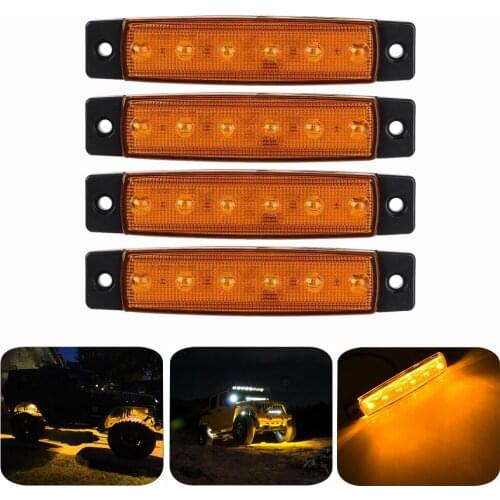 Amber LED Rock Lights 4 Pods Underbody Wheel Light Offroad Truck Boat 4X4 ATV UTV Light