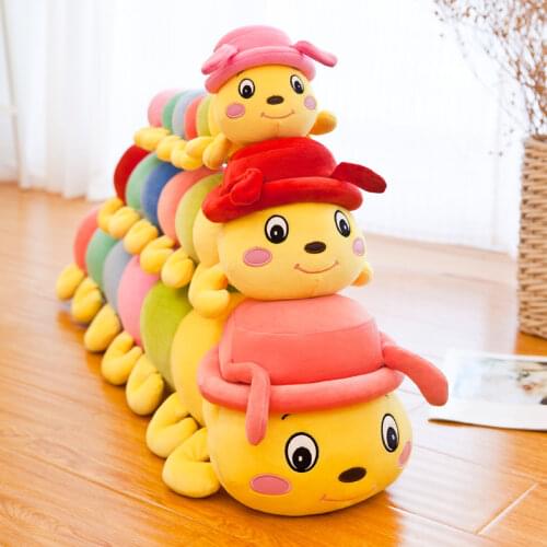 Caterpillar Doll Toy 50-100cm Plush Worm Stuffed Toy Color Long Cognitive Soft Caterpillar Pad Puzzle Birthday Gift Anime Plush