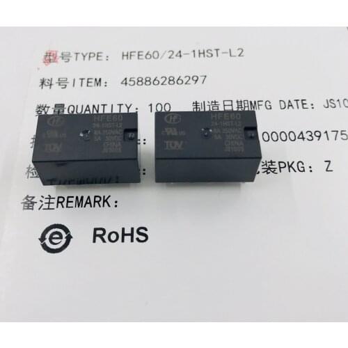 HFE60-24-1HST-L2 024VDC 6pin 8A250VAC relays new orginal