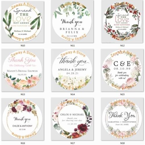 100pcs Customized Wedding Stickers Invitation Seals personalized label Name Date birthday party Favors Gift Box decoration bag