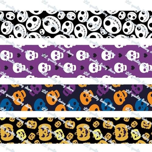 Halloween ribbon for kids hair bows party decor webbing halloween wreaths fabric band 50 yards