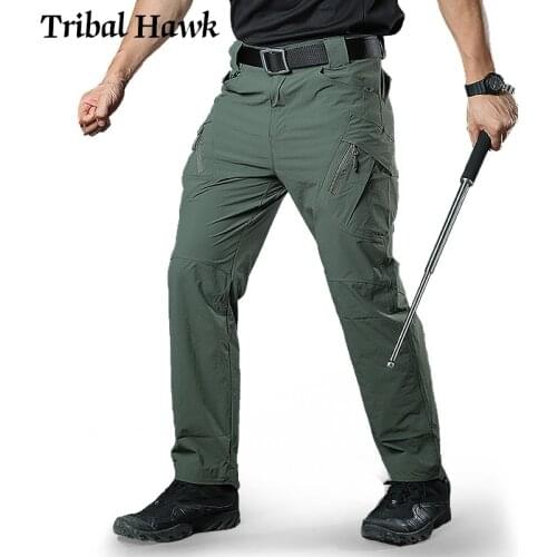 Men Tactical Pants Military Summer Waterproof Cargo Pants Quick Drying Lightweight Clothing Army Combat Paintball Trousers