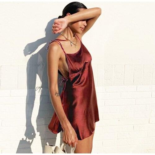 Fashion Casual Solid Slim Free shipping Womens Sexy Sleeveless Spaghetti Strap Sling Single Club Cocktail Party Mini Dress