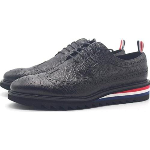 New fashion men shoes carved derby genuine leather casual shoes for men brogue shoes