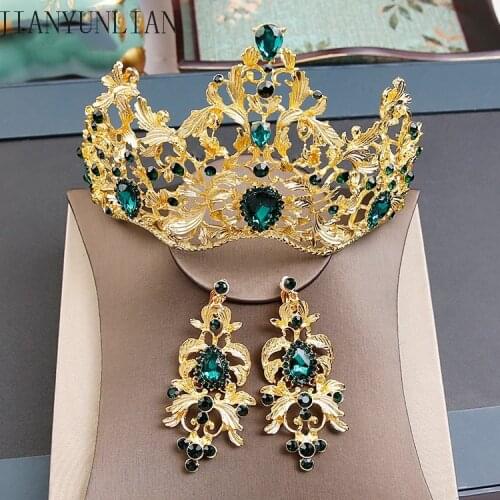 2020 New Bridal Hats Alloy Glass Diamond Bride Crown Ear Clip Sets Wedding Hair Accessories Headpieces Wedding Hat Headdress