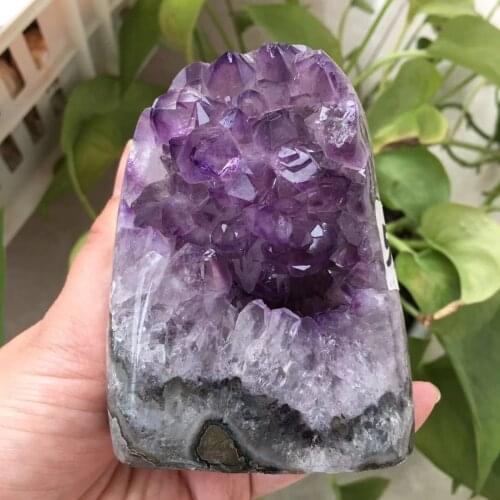 Natural Amethyst Geode Quartz Cluster Crystal Specimen Energy Healing