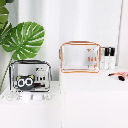 Portable Transparent Travel Cosmetic Bag Makeup Case Pouch Toiletry Zip Wash Toiletry Organizer
