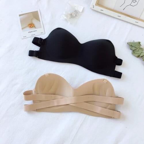 Sexy Invisible Wireless Brassiere Underwear With Strap One-Piece Bras for Women Push Up Lingerie lady