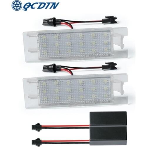 QCDIN 2Pcs Car Led License Number Plate Lamp For Chevrolet Camaro Signal Light Steam Accessories 12V 6000K