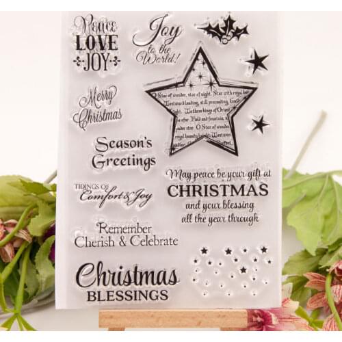 Christmas Blessing stamp Clear Stamp for Scrapbooking Transparent Silicone Rubber DIY Photo Album Decor for Art Handmade Gift