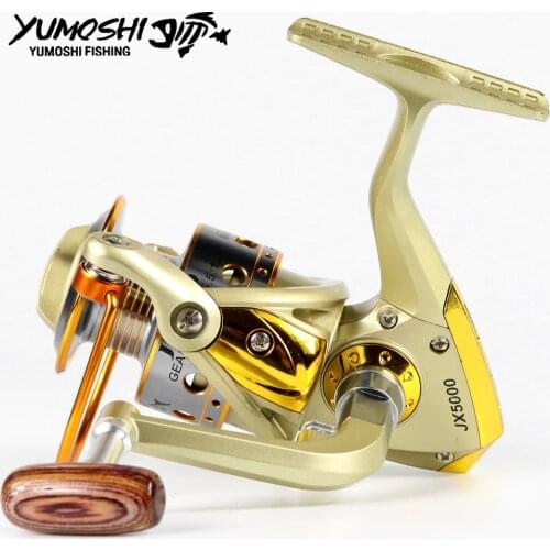 YUMOSHI Metal Spool Spinning Fishing Reel 12BB Superior Wheel for Freshwater Saltwater Fishing 1000-7000 Series 5.5:1 Wheel reel