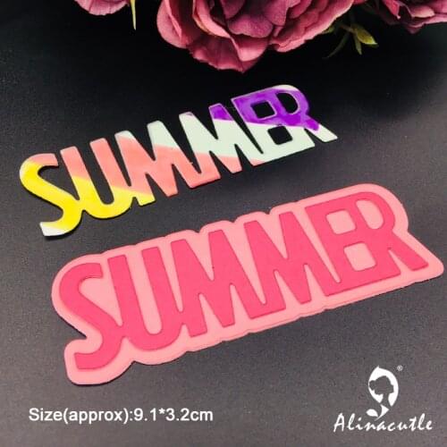 Metal Cutting Dies Summer Shadow Words DIY Scrapbooking Paper craft album Handmade Card Punch Die Cut Art Cutter Alinacutle