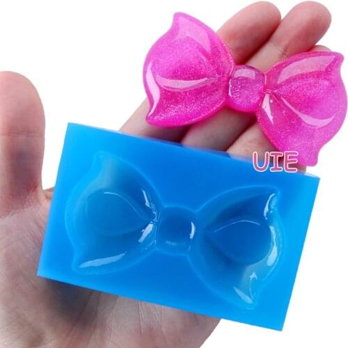 FYL545U 68.8mm x 39.0mm Bowknot Bow Silicone Mold Fondant Cake Decoration Candy Resin Clay Earrings Necklace Craft Soap Candle