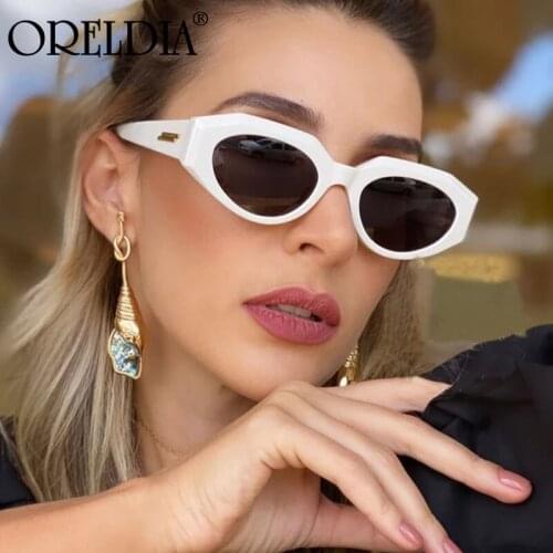 Vintage Small Square Irregular White Black Sunglasses For Women New Luxury Brand Gradient Elegant Sun Glasses Men Blue Eyewear