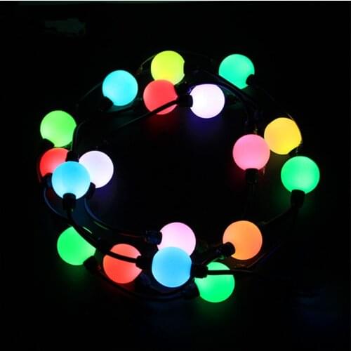 50mm 360 Degree lighting led pixel ball,IP68;DC12V;WS2811 IC;1.44W/ball;addressable RGB full color;40pcs/strand;xConnect pigtail