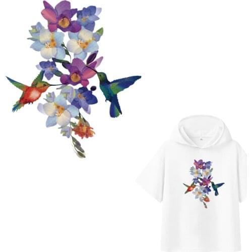 Iron-on Patches for Clothing Thermoadhesive Ironing Stickers for Clothes Diy Flower Patch Flex Fusible Transfer Applique Stripe