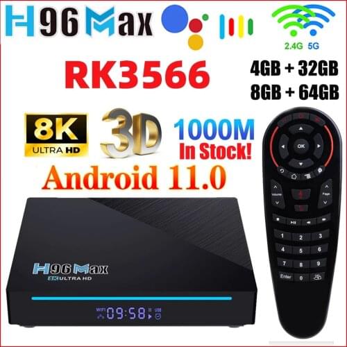 TV Box Android 11 H96 MAX RK3566 RAM 8GB ROM 64GB Support 8K Google Play Youtube H96Max Media Player 4G 32G Set Top Box PK TOX1