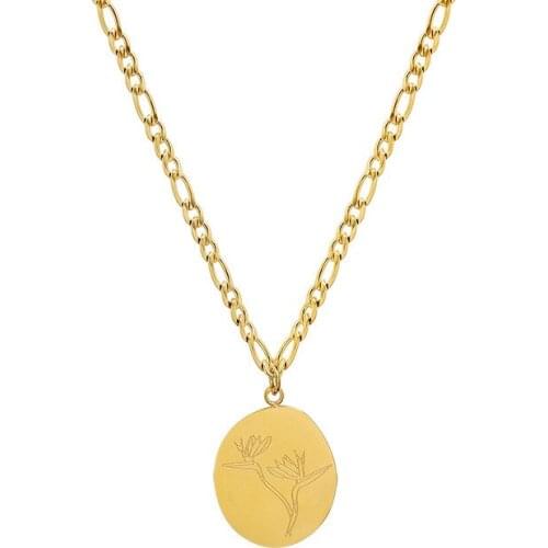 POTCET Korea 2021 Fashion Trend New Womens Leaves Flowers Neck Stranded Lock Bone Chain Geometric Retro Jewelry Free Shipping