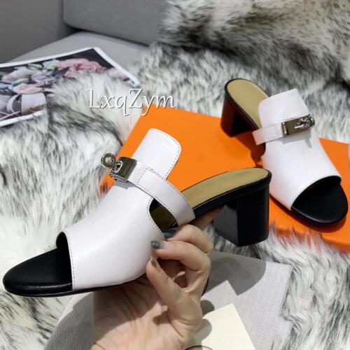 Runway Rivets Decor Flat Gold Slippers Women Peep Toe Real Leather Sandals 2021 Summer Luxury Brand Sexy Party Slides Size 44