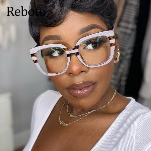 Purple Square Frame For Womens Optical Glasses 2021 Big Frame Anti-Blue Light Glasses Transparent Eyeglasses Female Spectacles