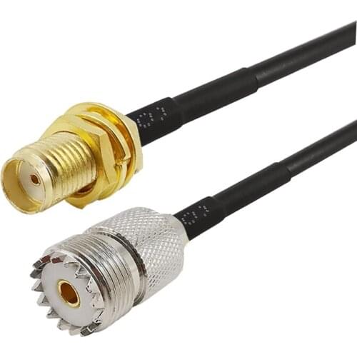 1Pcs SMA Female To UHF SO239 PL259 Female RG58 Pigtail Cable RF Coaxial Assembly Connector Antenna Extension 10/15/20/30/50CM