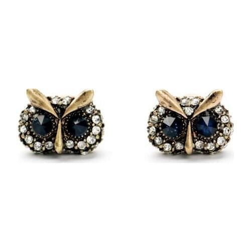10 pair/ lot Elegant Antique Owl Stud Earrings for Women