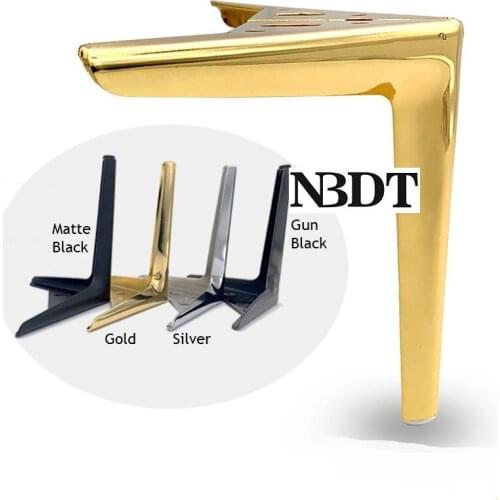 2Pcs/Lot Slim Sofa TV Cupboard Cabinet Furniture Steel Leg Feet Coffee Tea Bar Stool Chair Matte Gun Black Gold Silver