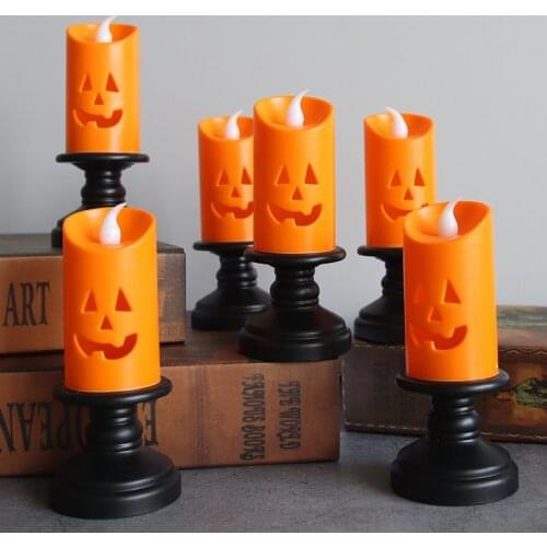 2021 Halloween Candle Light LED Colorful Candlestick Table Top Decoration Pumpkin Party Happy Halloween Party Decor For Home