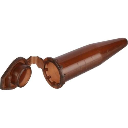 50Pcs Plastic 0.5ml Centrifuge Tube with Scale Brown ColorSnap Cap Cone Bottom Centrifugal Vial Laboratory Analysis Sample Vial