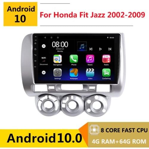 2 din 8 core android 10 car radio auto stereo for honda fit jazz GD 2002 2004 2005 2007 09 navigation GPS DVD Multimedia Player
