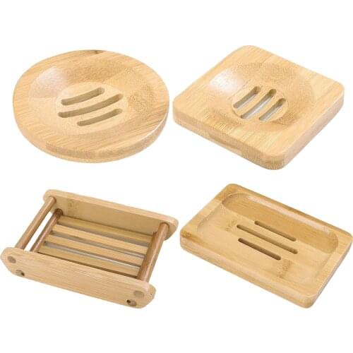 Bamboo Wood Soap Dish, Natural Bar Soap Holder for Shower Bathroom, Kitchen - 1 Piece