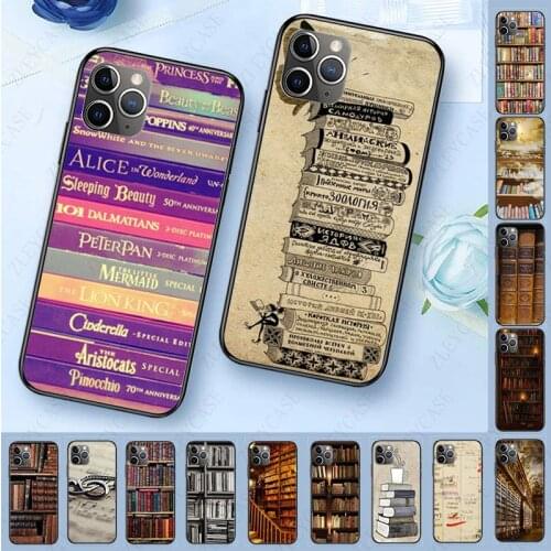 Library Books card Soft Phone Accessories Cell Case For iphone 11 11pro max 5s SE 2020 6splus 7 8plus x xs xr xsmax case Coque