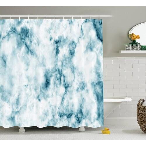 Apartment Decor Shower Curtain Fluffy Cloud Skyline Like Marble Motif with Grunge Features Art Image Bath Curtain For Bathroom