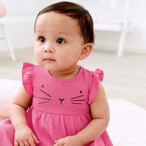 Infant Babe Kids One-piece Dress Brand Cotton Baby Girl Clothes Summer Casual Beach Princess Dresses for Girls Children Clothing