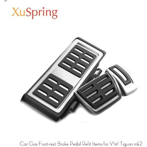 For VW Tiguan 2016 2017 2018 2019 MK2 AT MT Refit Accelerator Pedal Plate Clutch Throttle Brake Foot Pedal Treadle Car Styling