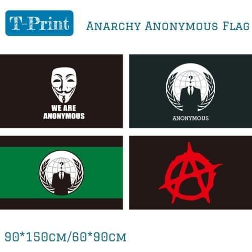 2pcs Flag 150x90cm 60*90cm Anarchy We Are Anonymous Anarchist Communism Anarcho-capitalism Flag 3x5ft Banner Brass Metal Holes