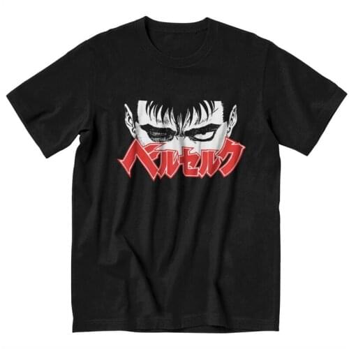 Japanese Manga Anime Berserk T Shirt Mens Cotton Print T-shirts Funny Tshirt Short Sleeve Swordsman Gatsu Gattsu Tee Top