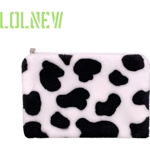 1PC Cow Pattern Plush Coin Purses Mini Coin Wallet Storage Bag Card Holder Credit ID Wallet Pocket Women Girls Female Coin Purse