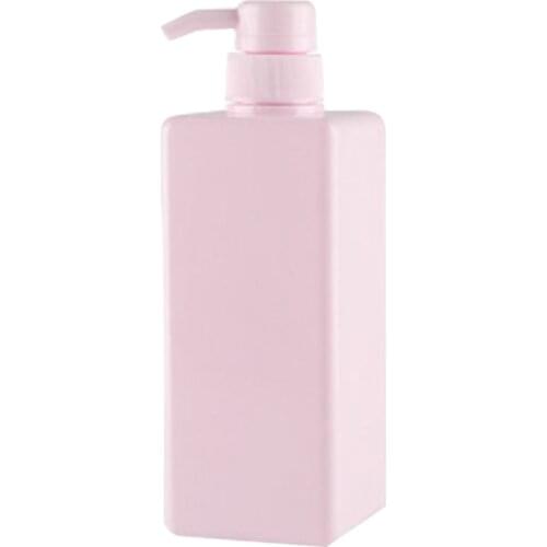 650ml Pump Bottle Square Refillable Hand Soap Dispenser Shampoo Body Wash Face Wash Bottle Pink Bathroom Accessories