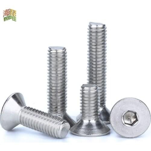 M2 M2.5 M3 M4 M5 M6 M8 M10 Din7991 304 stainless steel Bolt Hexagon Hex Socket Flat Head Countersunk Screw Furniture screws