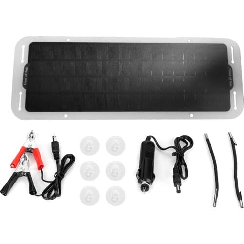 Monocrystalline Silicon 18V 5W Solar Panel and Car Charger built-in blocking diode for Car Motorcycle Snowmobile Tractor