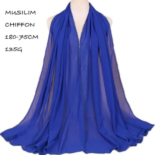 Islamic solid color high quality Ivory bubble Chiffon headband with thick bubbles on the teeth and national Chiffon Headband