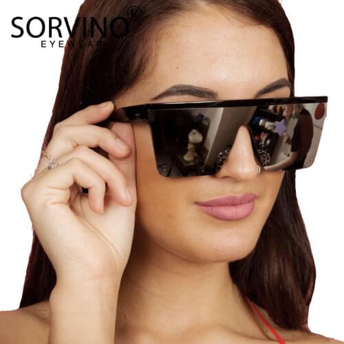 SORVINO Shades Men Rimless Square Sunglasses Women 2020 Luxury Brand Designer Flat Top 90s Black Mirror Retro Sun Glasses SP299