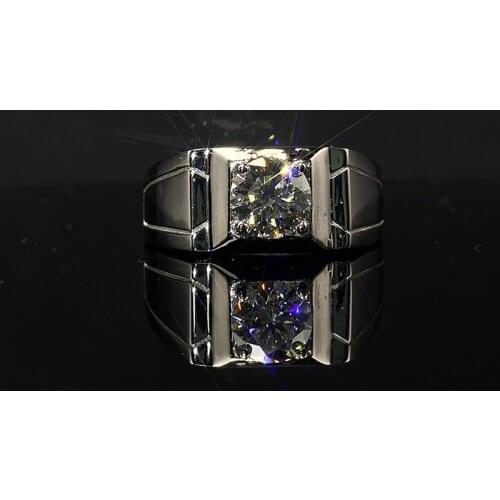 Moissanite Ring High Quality 100% S925 Sterling Silver Wedding Anniversary 1CT D Color VVS1 Mens Ring Mens Jewelry