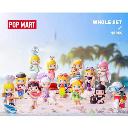 POP MART Whole Set Molly My Childhood Series Cute Kawaii Blind Box Collectible Action Toy Gift For Kids