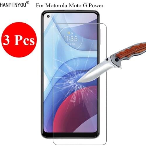 3 Pcs/Lot New 9H 2.5D Tempered Glass Screen Protector For Motorola Moto G Power (2021) 6.6" Protective Film + Clean Tools