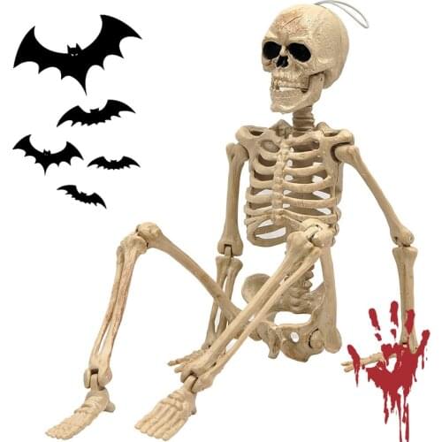 90cm Halloween Skeleton Plastic Human Skull Skeleton Anatomical Skeleton Model for Halloween Party Haunted House Decoration Prop
