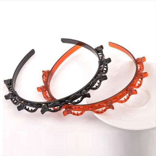 Unisex Alice Hairband Headband Men Women Sports Hair Band Metal Hoop Double Bangs Hairstyle Rhinestone braided Aggregate Headban