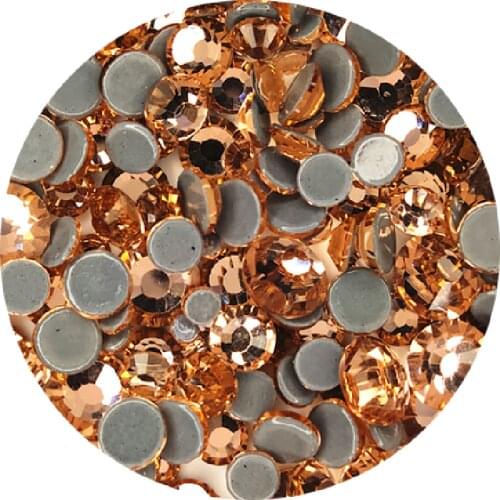 Champagne Crystal Clear Super Bright Glass Hot fix Rhinestones Hight Quality Flatback For Fabric стразы Nail Art Decorations